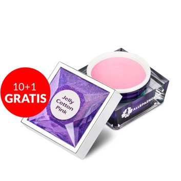 10+1gratis Żel budujący gęsty Jelly Cotton Pink Allepaznokcie 15g