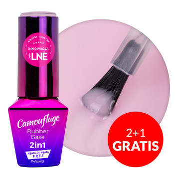 2+1gratis Baza kauczukowa Rubber Base 2w1 Camouflage MollyLac Baby girl HEMA/Di-HEMA Free 10g Nr 10