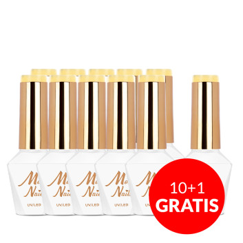 10+1gratis Lakier hybrydowy Molly Nails Rest & Relax Holiday HEMA/Di-HEMA Free 8g Nr 95