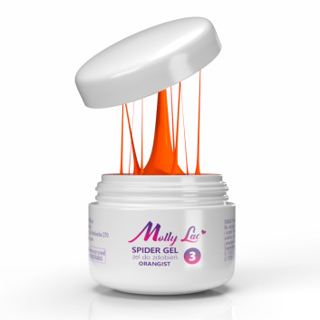 Żel do zdobień Spider Gel MollyLac Neonowy Orangist 3ml Nr 3