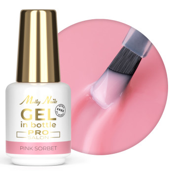 Żel budujący w butelce z pędzelkiem Gel in Bottle Molly Nails Pro Salon Pink Sorbet HEMA/Di-HEMA Free 15g