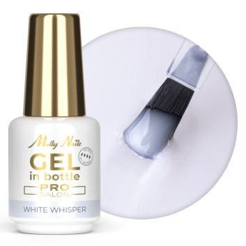 Żel do paznokci w butelce z pędzelkiem Gel in Bottle Molly Nails Pro Salon White Whisper HEMA/Di-HEMA Free 15g