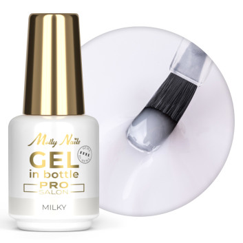 Żel do paznokci w butelce z pędzelkiem Gel in Bottle Molly Nails Pro Salon Milky HEMA/Di-HEMA Free 15g