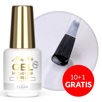 10+1gratis Żel budujący w butelce z pędzelkiem Gel in Bottle Molly Nails Pro Salon Clear HEMA/Di-HEMA Free 15g