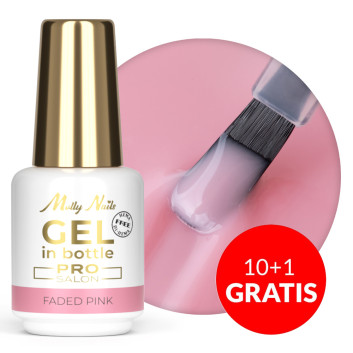 10+1gratis Żel do paznokci w butelce z pędzelkiem Gel in Bottle Molly Nails Pro Salon Faded Pink HEMA/Di-HEMA Free 15g