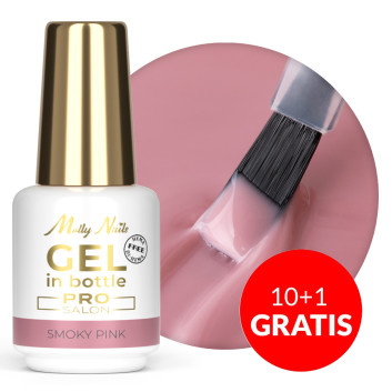 10+1gratis Żel budujący w butelce z pędzelkiem Gel in Bottle Molly Nails Pro Salon Smoky Pink HEMA/Di-HEMA Free 15g