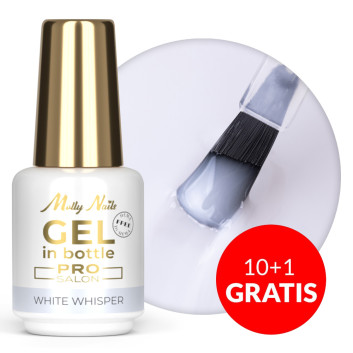 10+1gratis Żel do paznokci w butelce z pędzelkiem Gel in Bottle Molly Nails Pro Salon White Whisper HEMA/Di-HEMA Free 15g