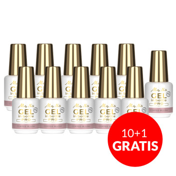 10+1gratis Żel do paznokci w butelce z pędzelkiem Gel in Bottle Molly Nails Pro Salon Coffee Blush HEMA/Di-HEMA Free 15g