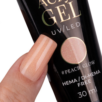 Akrylożel Polygel żel budujący do przedłużania AcrylGel Molly Nails HEMA/Di-HEMA Free Peach Glow 30 ml