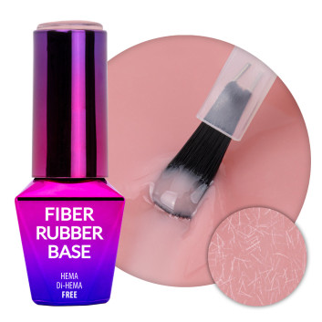 Baza kauczukowa z włóknami do manicure i pedicure 2w1 Fiber Rubber Base MollyLac Coffee Blush HEMA/Di-HEMA Free 10g
