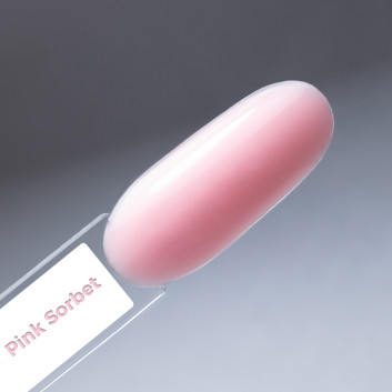 Baza kauczukowa z włóknami do manicure i pedicure 2w1 Fiber Rubber Base MollyLac Pink Sorbet HEMA/Di-HEMA Free 10g