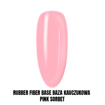 Rubber Fiber Base Baza kauczukowa z włóknami jedwabiu Pink Sorbet HEMA/Di-HEMA Free 1kg