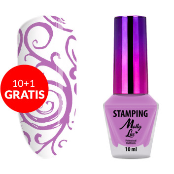 10+1gratis Lakier do stempli i stampingu MollyLac różowy 10ml Nr 6