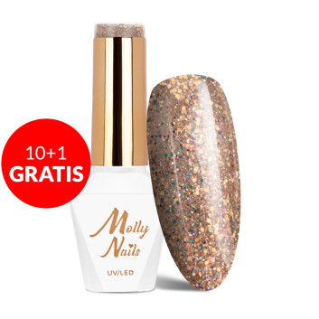 10+1gratis Lakier hybrydowy Molly Nails Spotlight Posh HEMA/Di-HEMA Free 8g Nr 638