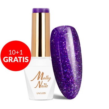 10+1gratis Lakier hybrydowy Molly Nails Spotlight Tinkleberry HEMA/Di-HEMA Free 8g Nr 636