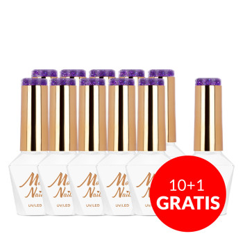 10+1gratis Lakier hybrydowy Molly Nails Spotlight Tinkleberry HEMA/Di-HEMA Free 8g Nr 636