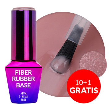 10+1gratis Baza kauczukowa z włóknami 2w1 Fiber Rubber Base MollyLac Biscotti HEMA/Di-HEMA Free 10g