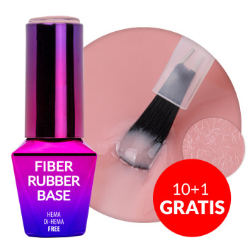 10+1gratis Baza kauczukowa z włóknami 2w1 Fiber Rubber Base MollyLac Coffee Blush HEMA/Di-HEMA Free 10g
