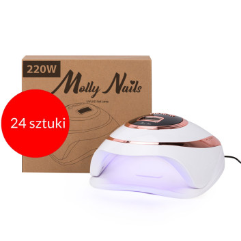 24sztuki Lampa do paznokci dual UV/LED 220W do lakierów hybrydowych i żeli Z7 Molly Nails white