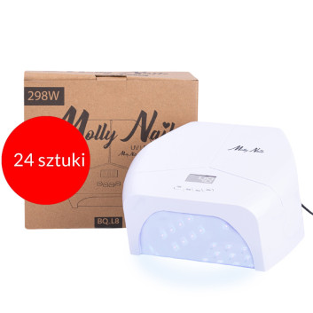 24sztuki Lampa do paznokci UV/LED Molly Nails BQ-L8 do lakierów hybrydowych żeli i akrylożeli 298W biała