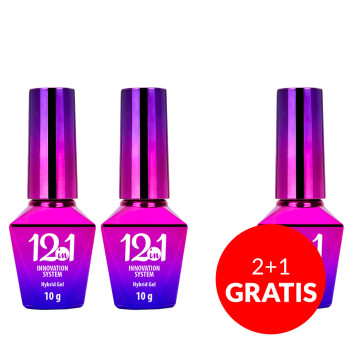 2+1gratis Baza 12in1 Innovation Hybrid Gel  MollyLac Transparent 10g