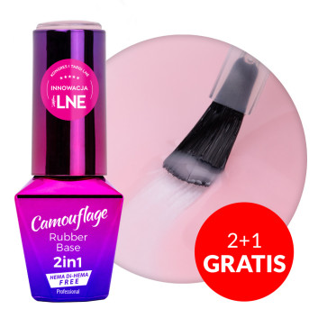 2+1gratis Baza kauczukowa Rubber Base 2w1 Camouflage MollyLac True Ivory HEMA/Di-HEMA Free 10g Nr 6