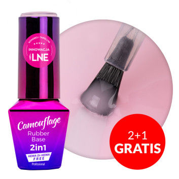 2+1gratis Baza kauczukowa Rubber Base 2w1 Camouflage MollyLac Cool Nude HEMA/Di-HEMA Free 10g Nr 8