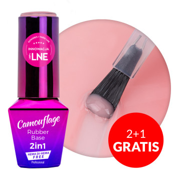 2+1gratis Baza kauczukowa Rubber Base 2w1 Camouflage MollyLac Skin Colour HEMA/Di-HEMA Free 10g Nr 9