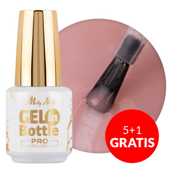 5+1gratis Żel w butelce wielofunkcyjny żel budujący z pędzelkiem Gel in bottle Molly Nails Pro Salon Naked 15g