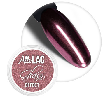 Pyłek lustrzany efekt do zdobień paznokci Glass Effect AlleLac Deep Pink Nr 4