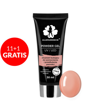 11+1gratis Powder Gel akrylożel Allepaznokcie HEMA/Di-HEMA Free Pudding 30ml