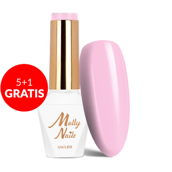 5+1gratis Lakier hybrydowy Molly Nails Glamour Women Girlish Roses HEMA/Di-HEMA Free 8g Nr 2