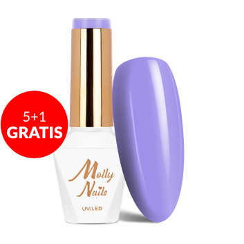 5+1gratis Lakier hybrydowy Molly Nails Glamour Women Violet Room HEMA/Di-HEMA Free 8g Nr 5