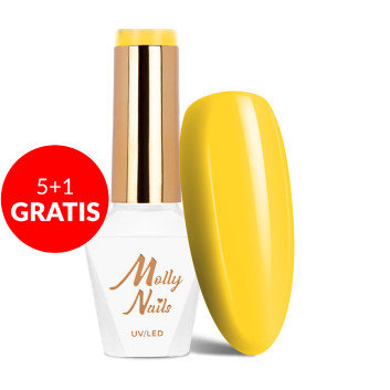 5+1gratis Lakier hybrydowy Molly Nails Cocktails & Drinks Tequila Sunrise HEMA/Di-HEMA Free 8g Nr 10