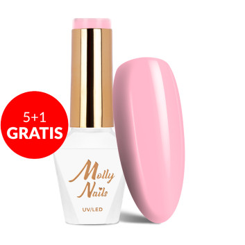 5+1gratis Lakier hybrydowy Molly Nails Wedding Yes, I Do I A Subtle Kiss HEMA/Di-HEMA Free 8g Nr 28