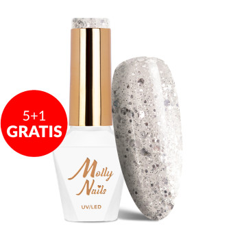 5+1gratis Lakier hybrydowy Molly Nails Queens Of Life Glam Diamond HEMA/Di-HEMA Free 8g Nr 34