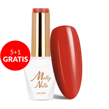 5+1gratis Lakier hybrydowy Molly Nails Elite Women Crimson HEMA/Di-HEMA Free 8g Nr 42