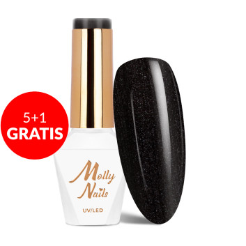 5+1gratis Lakier hybrydowy Molly Nails Elite Women Night Princess HEMA/Di-HEMA Free 8g Nr 46