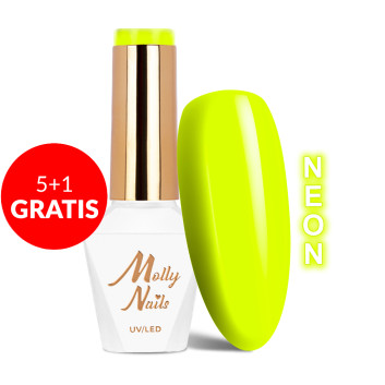 10+1gratis Lakier hybrydowy Molly Nails Neons Lemon HEMA/Di-HEMA Free 8g Nr 70