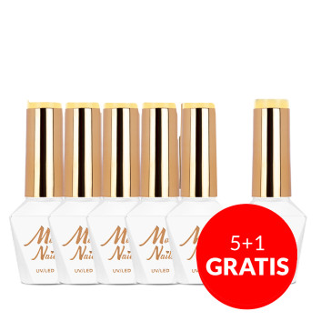 5+1gratis Lakier hybrydowy Molly Nails Rest & Relax Holiday HEMA/Di-HEMA Free 8g Nr 95