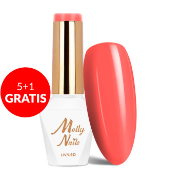 5+1gratis Lakier hybrydowy Molly Nails Yoghurt Sour Cream HEMA/Di-HEMA Free 8g Nr 128