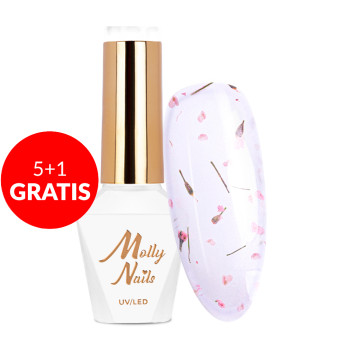 5+1gratis Lakier hybrydowy Molly Nails Flowers Nails HEMA/Di-HEMA Free 8g Nr 151