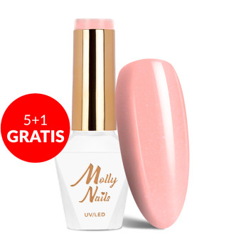 5+1gratis Lakier hybrydowy Molly Nails Sensual Chloe HEMA/Di-HEMA Free 8g Nr 200