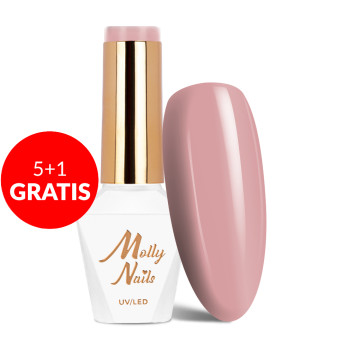 5+1gratis Lakier hybrydowy Molly Nails Sensual Naomi HEMA/Di-HEMA Free 8g Nr 203