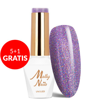 5+1gratis Lakier hybrydowy Molly Nails Winter Crystalize Birthday Girl HEMA/Di-HEMA Free 8g Nr 224