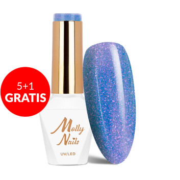 5+1gratis Lakier hybrydowy Molly Nails Winter Crystalize Forever Young HEMA/Di-HEMA Free 8g Nr 225