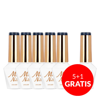 5+1gratis Lakier hybrydowy Molly Nails Winter Crystalize Last Night HEMA/Di-HEMA Free 8g Nr 227