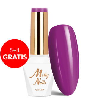 5+1gratis Lakier hybrydowy Molly Nails Fancy Fashion Flowerista HEMA/Di-HEMA Free 8g Nr 333