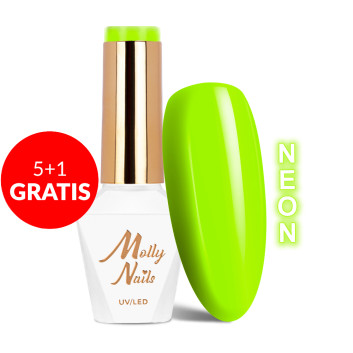 5+1gratis Lakier hybrydowy Molly Nails Fancy Fashion Lemonade Neon HEMA/Di-HEMA Free 8g Nr 335