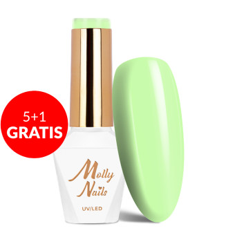 5+1gratis Lakier hybrydowy Molly Nails Fancy Fashion Mint Cocktail HEMA/Di-HEMA Free 8g Nr 337